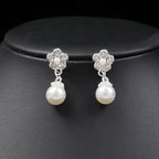 Pearl Blossom Bridal Necklace & Earrings Set