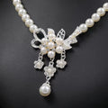 Pearl Blossom Bridal Necklace & Earrings Set