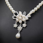 Pearl Blossom Bridal Necklace & Earrings Set