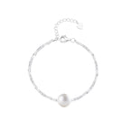 Crushed Silver Pearl Bracelet