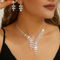 Royal Crystal Floral Necklace & Earrings Set