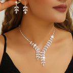 Royal Crystal Floral Necklace & Earrings Set