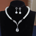Pearl Moon Necklace & Earrings Set