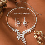 Royal Crystal Floral Necklace & Earrings Set