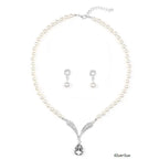 Pearl Moon Necklace & Earrings Set