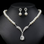 Pearl Moon Necklace & Earrings Set